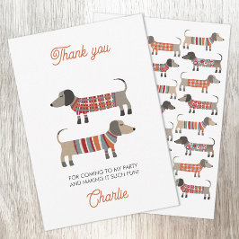 ダシュンドウィナーソーセージドッグパーソナライズされたパーティー サンキューカード