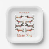 ダシュンドウィナーソーセージドッグパーソナライズされた ペーパープレート (正面)