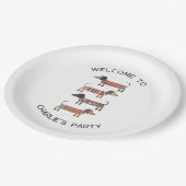 ダシュンドウィナーソーセージドッグパーソナライズされた ペーパープレート (アングル)