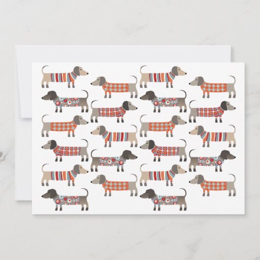 ダシュンドウィナーソーセージドッグ最初の誕生日パーティー 招待状 (裏面)