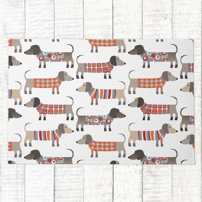 ダシュンドウィナーソーセージドッグ ドアマット (Dachshund Wiener Sausage Dog fun doormat)
