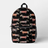 ダシュンドウィナーソーセージドッグ プリントバックパック (正面)