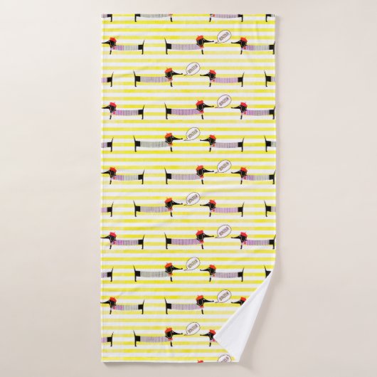 ダシュンドウィナードッグボンジュール バスタオル (バスタオル)