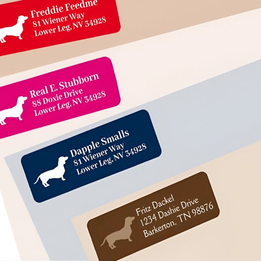 ダシュンドウィナードッグ |ネイビー差出人住所ラベル ラベル