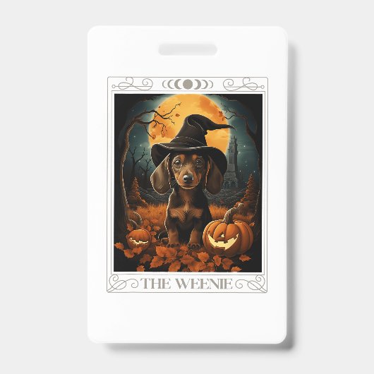 ダシュンドウィナー幽霊面白いハロウィーンの衣装ドッグ バッジ (正面)