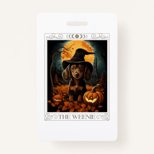 ダシュンドウィナー幽霊面白いハロウィーンの衣装ドッグ バッジ (正面)