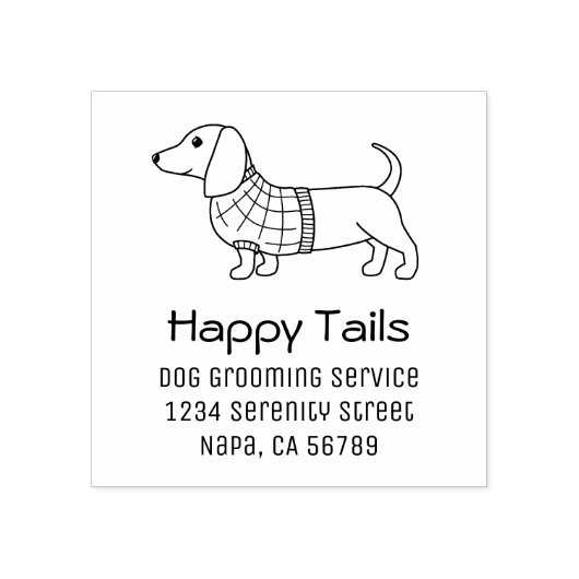 ダシュンドウィーナードッググルーミングの住所 ラバースタンプ (インプリント)