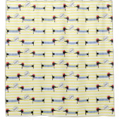 ダシュンドウィーナードッグフランスの シャワーカーテン (正面)