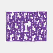 ダシュンドウィーナードッグブランケットパーソナライズされたパープル フリースブランケット (正面(横))
