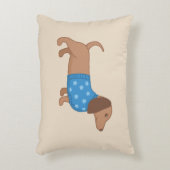 ダシュンドウィーナードッグブルースターセーターonベージュ アクセントクッション (正面(垂直))