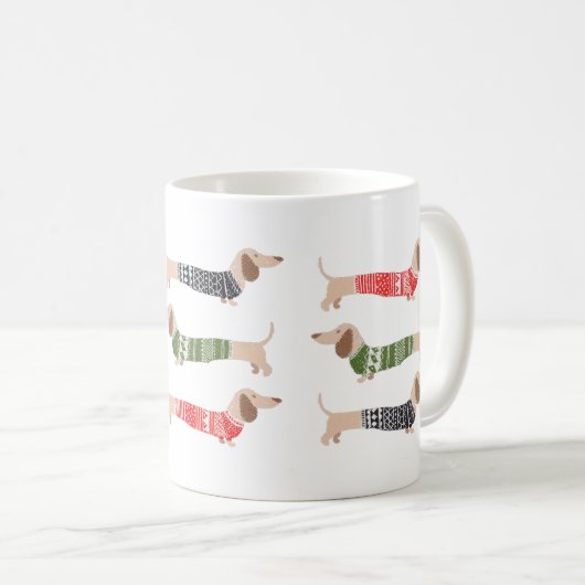 ダシュンドウィーナードッグペットラバークリスマスプレゼント コーヒーマグカップ (正面右)