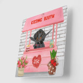 ダシュンドウグバレンタインデーキスをするス スクエア壁時計 (傾斜)