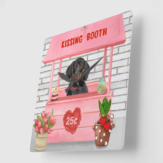 ダシュンドウグバレンタインデーキスをするス スクエア壁時計 (傾斜)