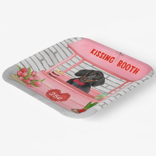 ダシュンドウグバレンタインデーキスをするス ペーパープレート (傾斜あり)