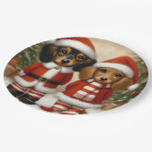 ダシュンドクリスマスパーティー紙プレート ペーパープレート (アングル)