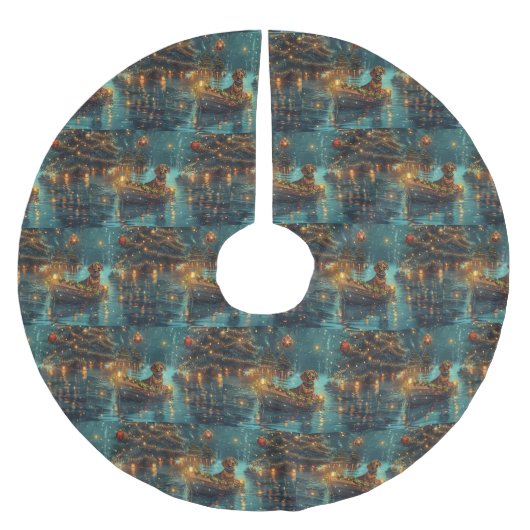 ダシュンドクリスマスフェスティバル航海 ブラッシュドポリエステルツリースカート (正面)