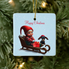 ダシュンドクリスマス小妖精や小人 セラミックオーナメント