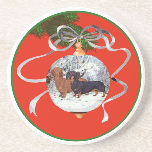 ダシュンドクリスマス装飾品 コースター (正面)