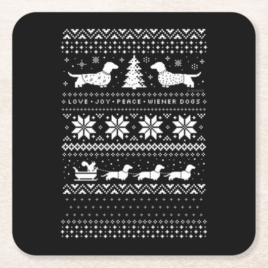 ダシュンドクリスマス スクエアペーパーコースター (正面)