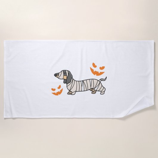 ダシュンドグッドハロウィンキャンディーコーンフルムーン ビーチタオル (正面)