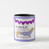 ダシュンドグパープルおもしろいハートカスタム文字かわいい マグカップ (中央)