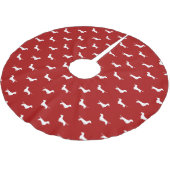 ダシュンドシルエット模様クリスマスホリデー ブラッシュドポリエステルツリースカート (アングル)