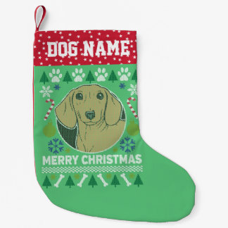 ダシュンドッグは醜いクリスマスセーターを育てる スモールクリスマスストッキング