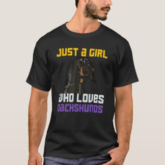 ダシュンドッグを愛する女の子1 Tシャツ