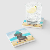 ダシュンドッグオンビーチ ストーンコースター (横)