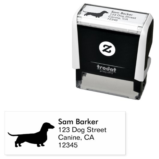 ダシュンドッグシルエットウィーナードッグ差出人住所 セルフインキングスタンプ (インサイチュ)