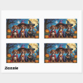 ダシュンドッグスパンプキンハロウィンおもしろい 長方形シール (シート)