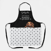 ダシュンドッグポープリント白黒カスタム エプロン (正面)