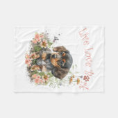 ダシュンドッグママフローラ フリースブランケット (正面(横))