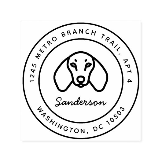 ダシュンドッグ差出人住所スタンプ自己インク セルフインキングスタンプ (デザイン)