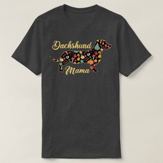ダシュンドッグ秋パンプキン紅葉D Tシャツ (デザイン正面)