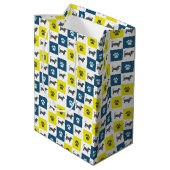 ダシュンドッグ&ポーイエロー&ブラックグリッド線 ミディアムペーパーバッグ (裏面アングル)