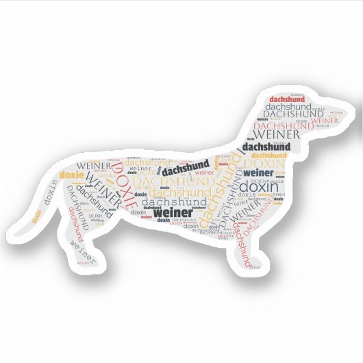 ダシュンドドキシーウィーナー犬の名前 シール (正面)