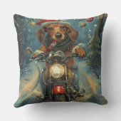 ダシュンドドッグオートバイクリスマス クッション (裏面)