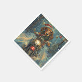 ダシュンドドッグオートバイクリスマス スタンダードカクテルナプキン (角)