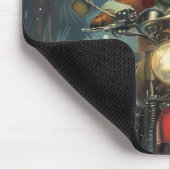 ダシュンドドッグオートバイクリスマス マウスパッド (コーナー)