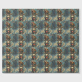 ダシュンドドッグオートバイクリスマス ラッピングペーパー (フラット)