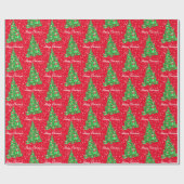 ダシュンドドッグクリスマスツリーホリデーレッド ラッピングペーパー (フラット)