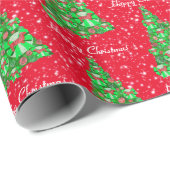 ダシュンドドッグクリスマスツリーホリデーレッド ラッピングペーパー (ロールコーナー)
