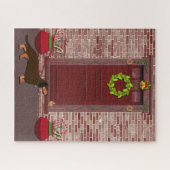ダシュンドドッグクリスマスドアアートホリデイ ジグソーパズル (横)