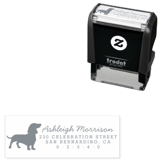 ダシュンドドッグシルエットカスタム差出人住所 セルフインキングスタンプ (インサイチュ)