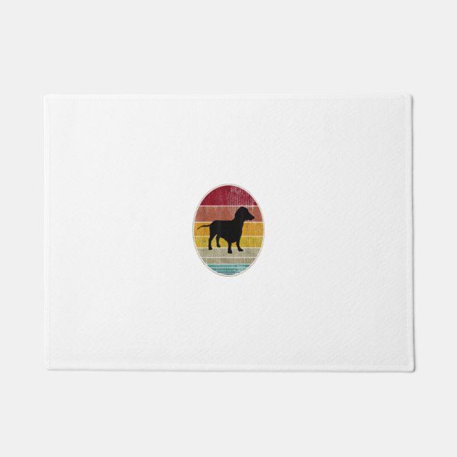 ダシュンドドッグシルエットペットラバーズヴィンテージレトロ ドアマット (正面)