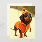 ダシュンドドッグドースキー衣服 ポストカード (正面/裏面)