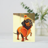 ダシュンドドッグドースキー衣服 ポストカード (スタンド正面)