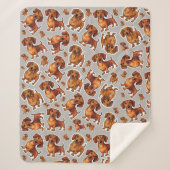 ダシュンドドッグパターンシェルパブランケット シェルパブランケット (正面)