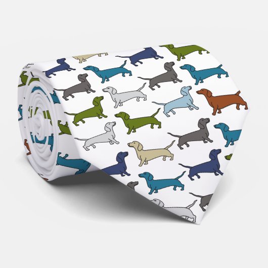 ダシュンドドッグパピーパパ数々の品種色 ネクタイ (ロール)